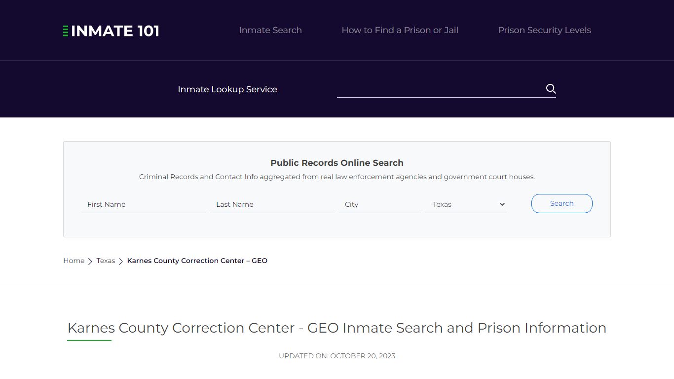 Karnes County Correction Center - GEO Inmate Search, Visitation, Phone ...